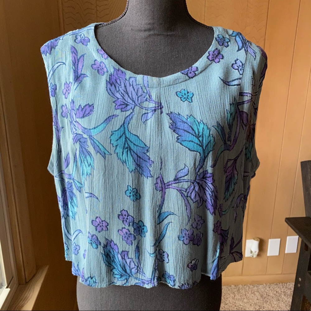 Vintage Angel clothing company floral crop top